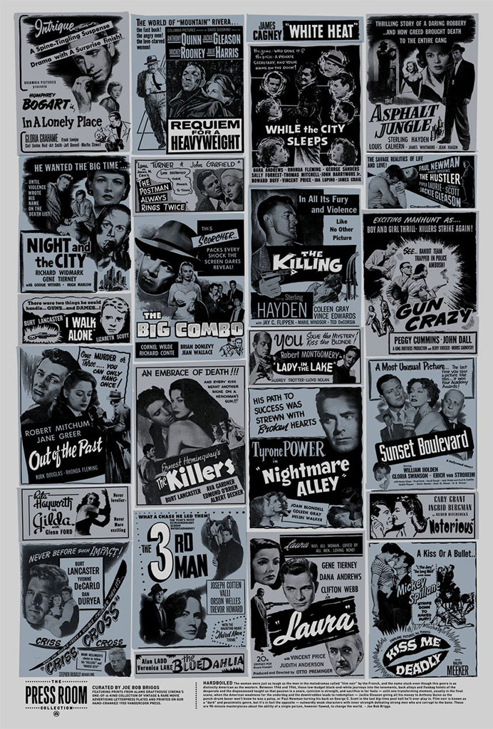 Press Room: Hardboiled Ad Block Poster - curated & signed by Joe Bob Briggs