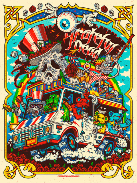Grateful Dead: Dancing Bears - Screen Print By Juanpa Art - Poster Pirate