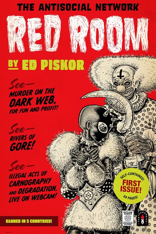 RED ROOM Screenprinted Poster. Art by Ed Piskor