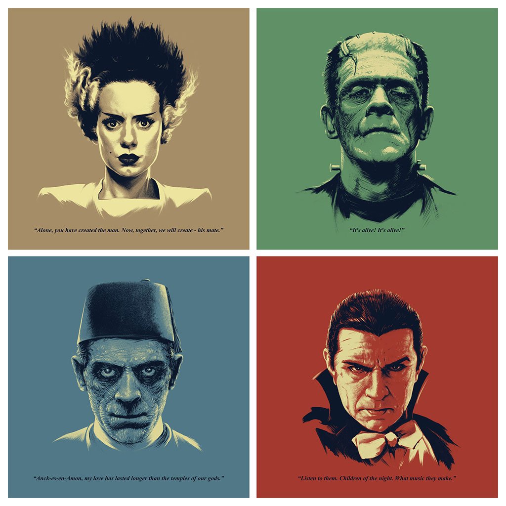 Universal Monsters and Bela Lugosi as Dracula By Matt Ferguson and Carly AF