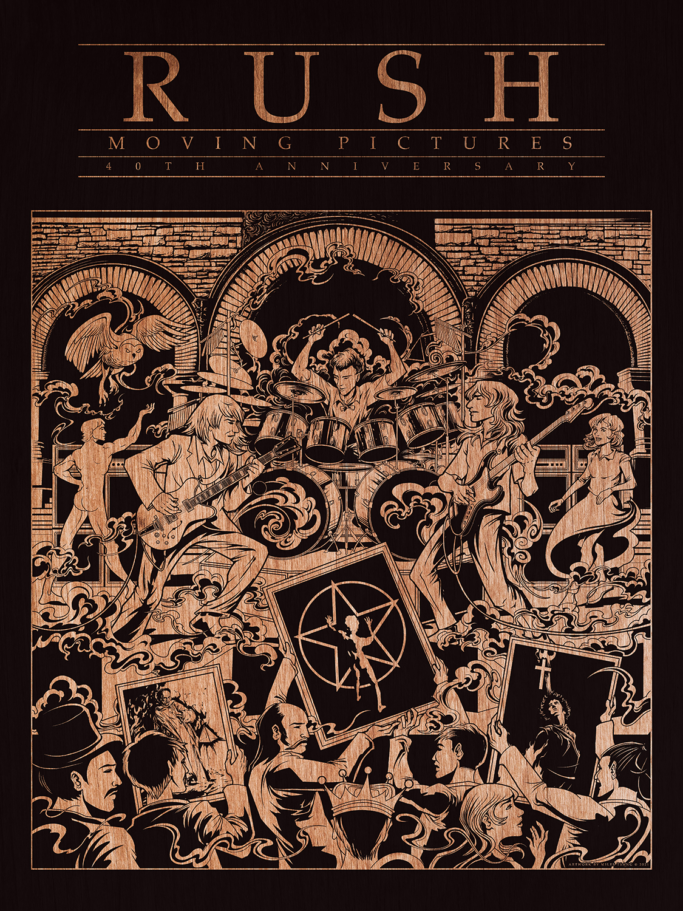 RUSH - Moving Pictures 40th Anniversary Wood Variant - by Miles Tsang
