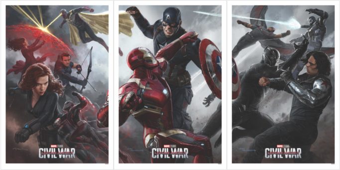 Captain America: Civil War Matching Number Set of 3 by Andy Park & Ryan Meinerding
