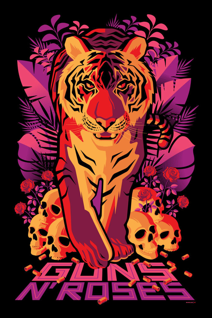 Guns N’ Roses - Black Foil Variant by Tom Whalen