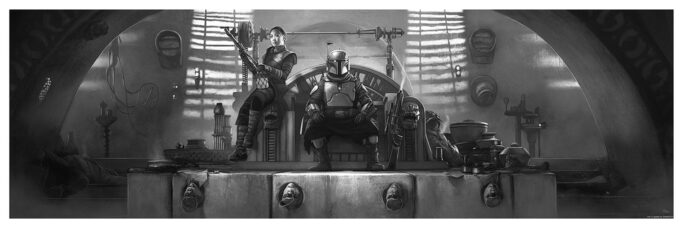 Boba's Throne - B& W Variant by Pablo Olivera