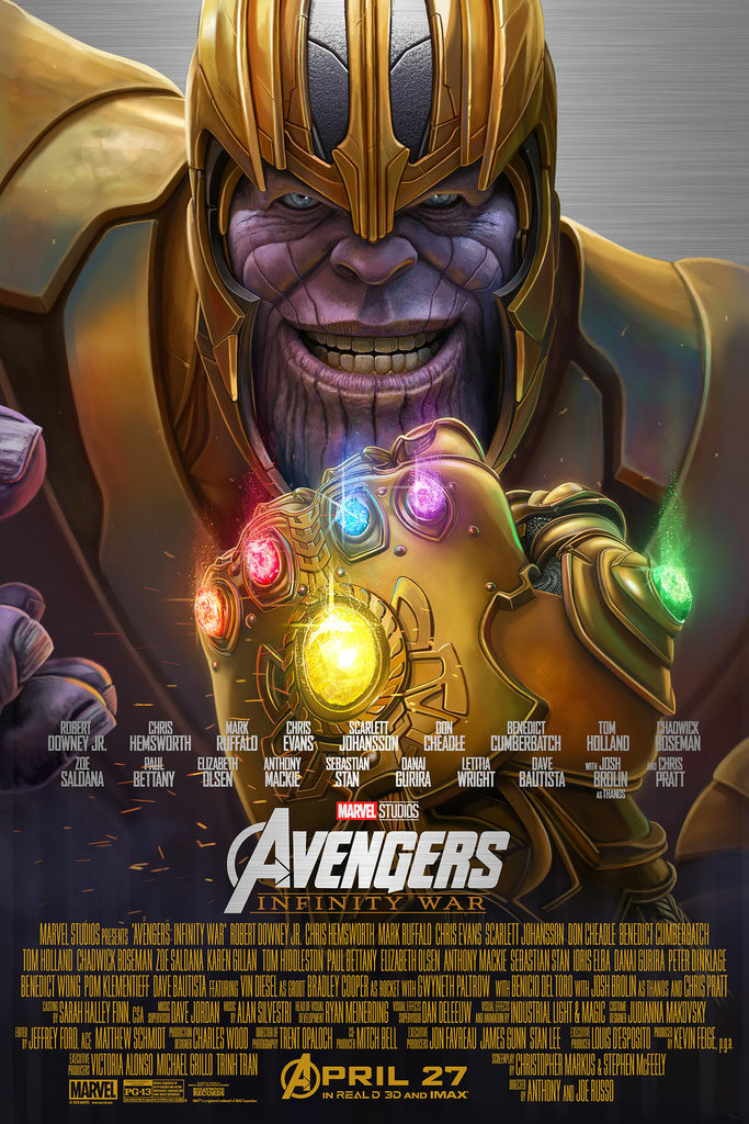 Avengers: Infinity War - Thanos - Aluminum Print by Pablo Olivera