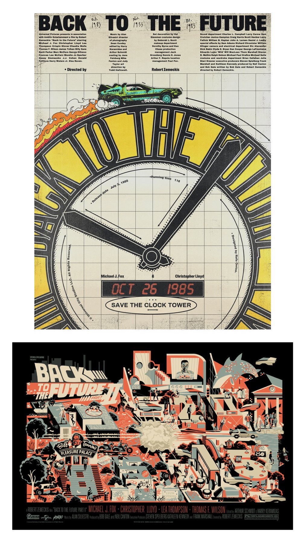 Back to the Future by Rafa Orrico & BTTF 2 by Adam Simpson