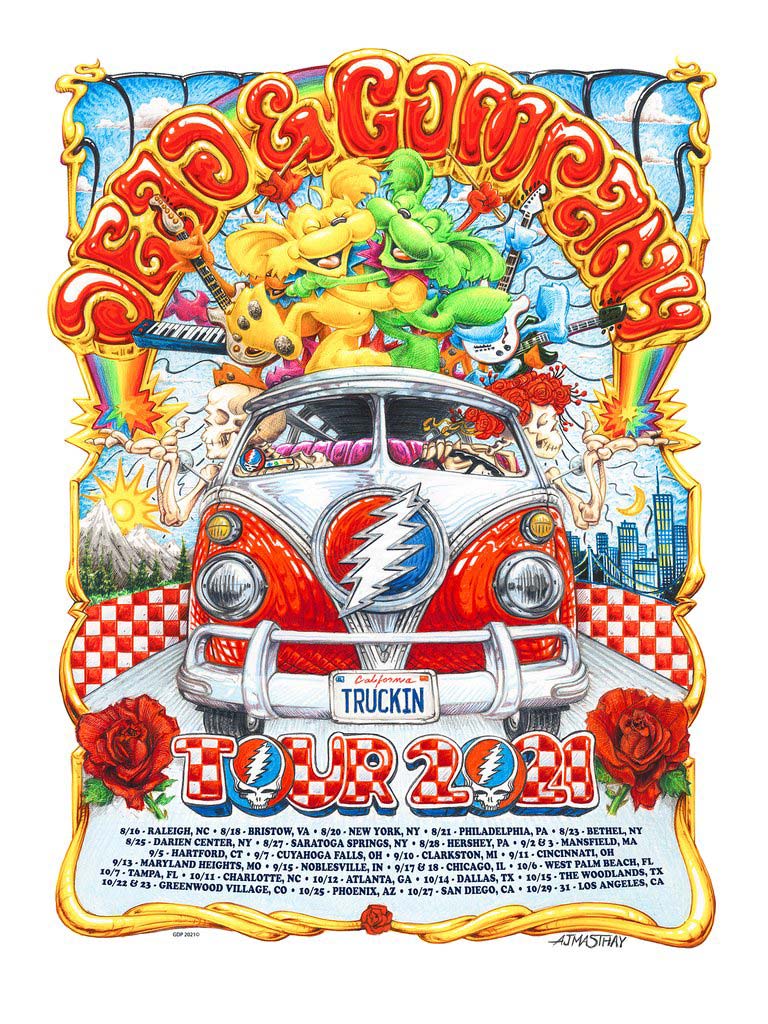 Dead & Co. - Tour 2021 - Red Bus Edition by AJ Masthay