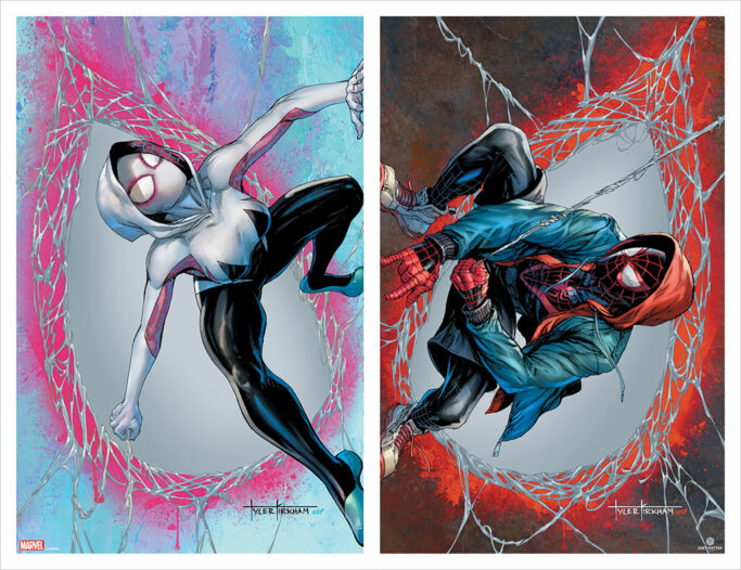 Spider-Gwen & Miles Morales Connected Variant Poster by Tyler Kirkham