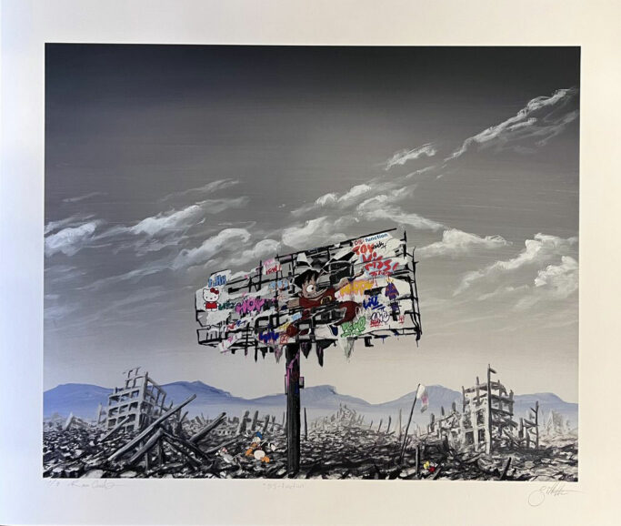 Ruined Sign - Dragon World - Hand Embellished by Jeff Gillette