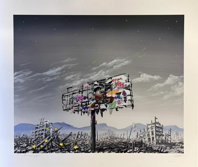 Ruined Sign - Dragon World - Hand Embellished by Roamcouch