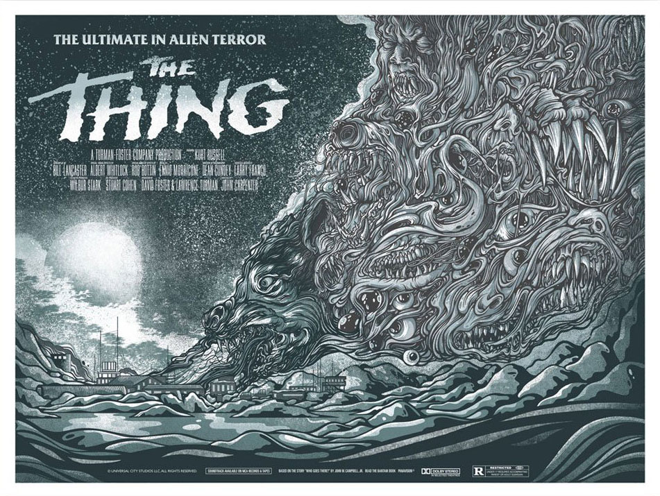 Jaws by Andrew Swainson & The Thing by Drew Millward - Poster Pirate