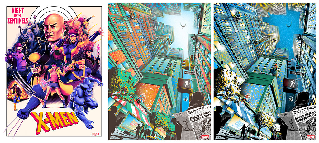 X-Men NOTS by Tom Walker and A Quiet Day/Night for Spider-Man by 17th & Oak