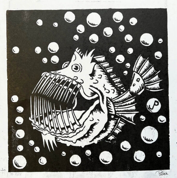 Fruit Fish - Black Ink Edition by Jim Pollock