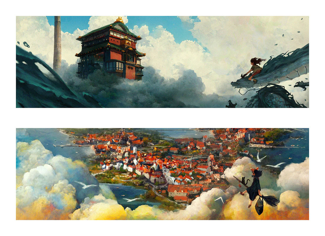 Spirited Away & Kiki's Delivery Service by Genel Jumalon