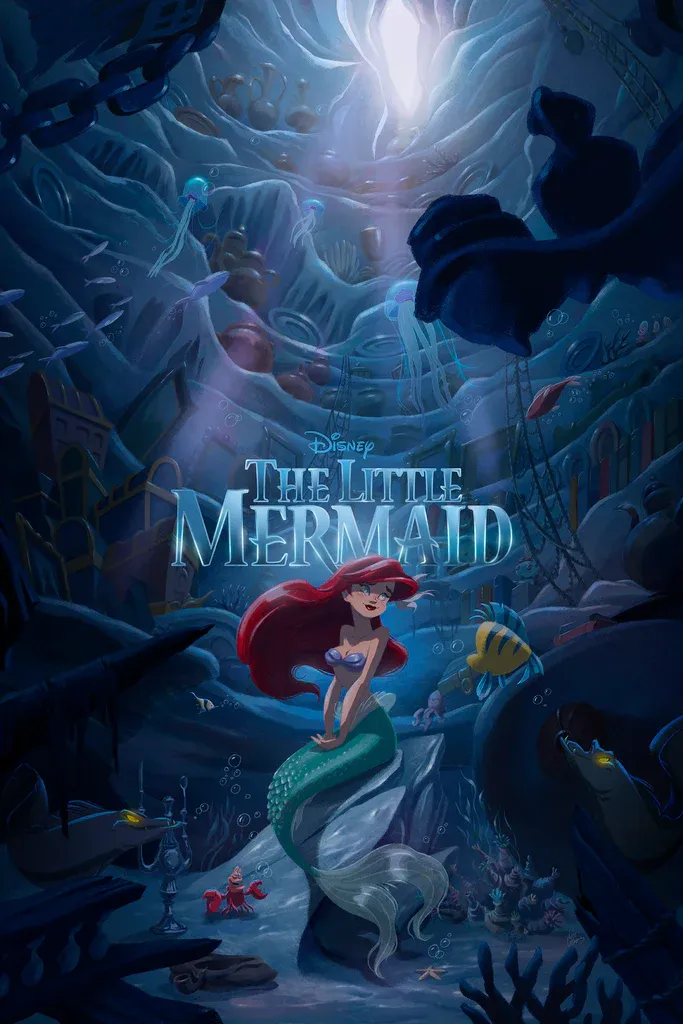 The Little Mermaid by Elysa Castro & Hercules by Simon Delart - Poster  Pirate