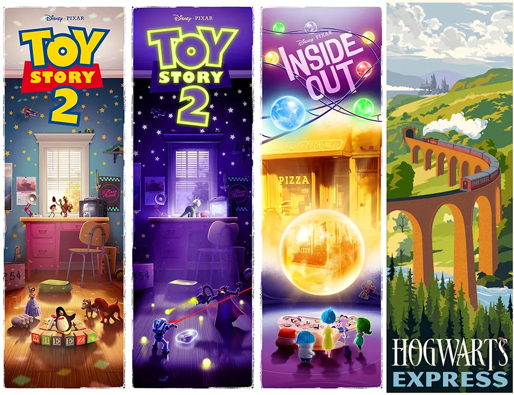Toy Story 2 & Inside Out by Ben Harman & Hogwarts Express by Steve Thomas