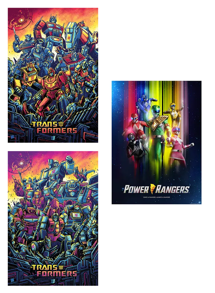 Transformers by Dan Mumford & Power Rangers by Hernan Carracedo