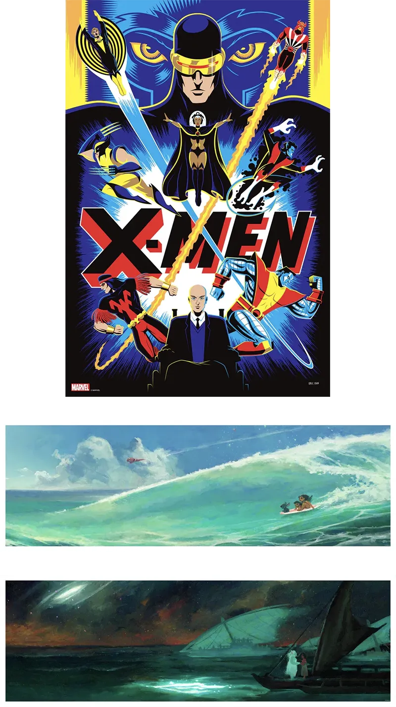 X-Men by Eric Tan & Lilo and Stitch & Moana by Genel Jumalon