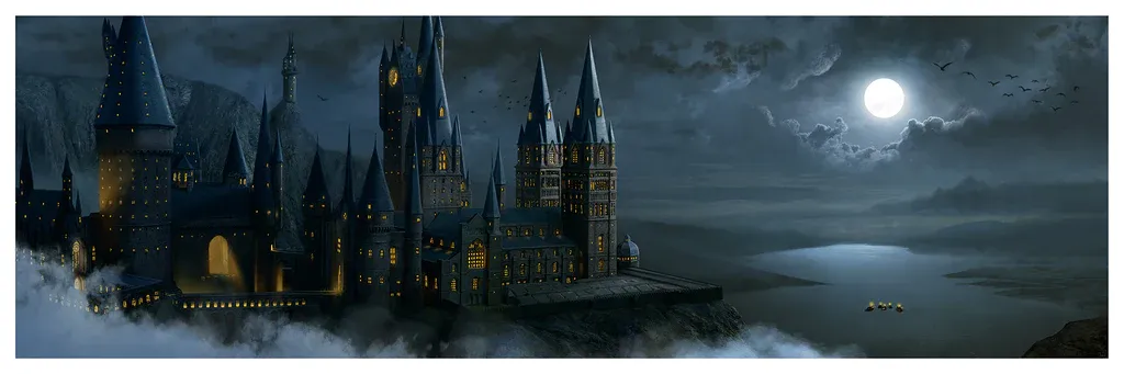 Hogwarts - Night Art Print by Pablo Olivera