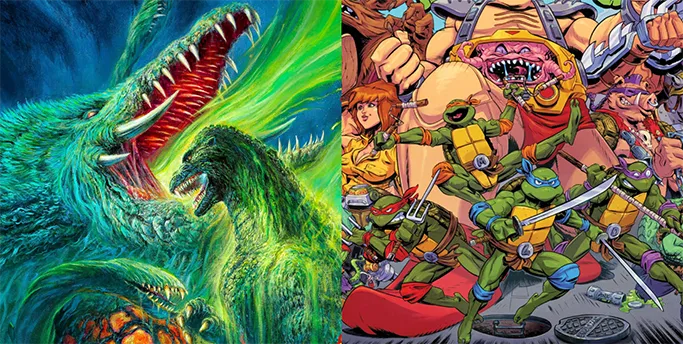 Godzilla vs. Biollante by Bob Eggleton and Teenage Mutant Ninja Turtles by Aaron Conley