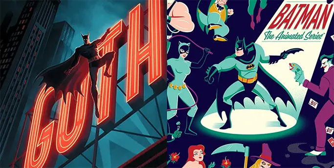 Batman: Caped Crusader by Juan Ramos & Batman: The Animated Series by Dave Perillo