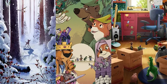 Toy Story 3 & Bambi by Ben Harman and Robin Hood by Mark Bell