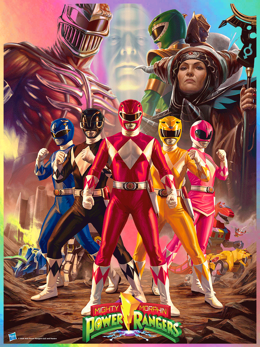 Mighty Morphin Power Rangers - Rainbow Foil Variant by Carlos Dattoli